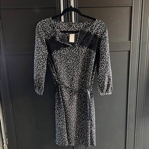 Ann Taylor Black and White 3/4 Sleeve Dress